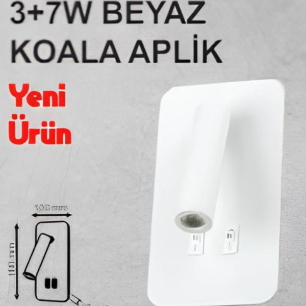 3+7W White Koala Sconce