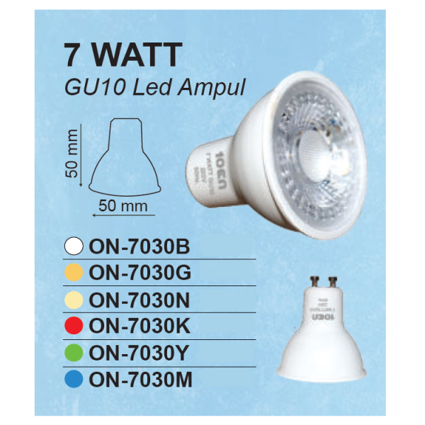 10EN 7w Gu10 LED Bulb with Base