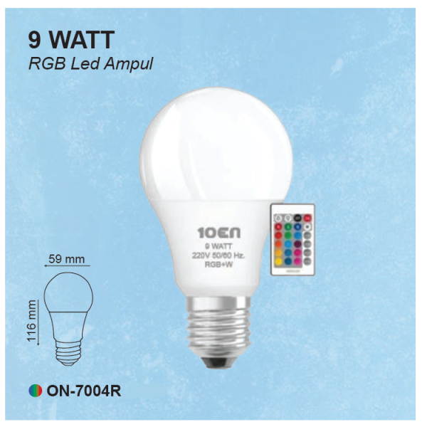 10EN 10W RGB LED Bulb with Remote Control