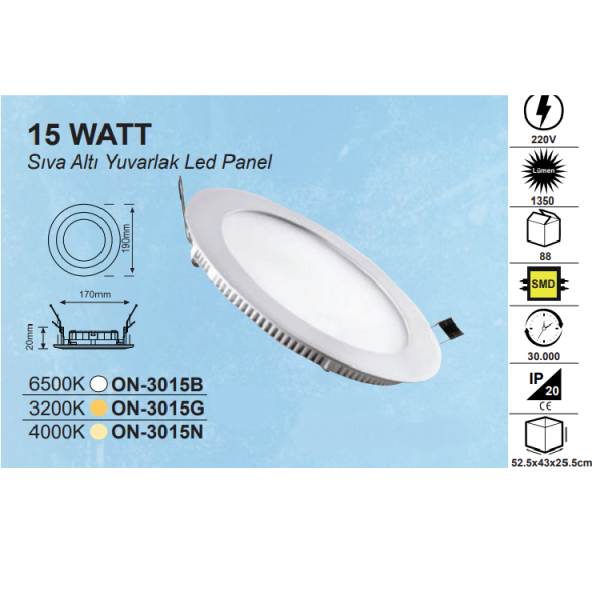 15W- Slim Led Panel Round