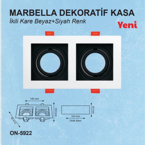 10EN Marbella Double Decorative Case Square White + Black