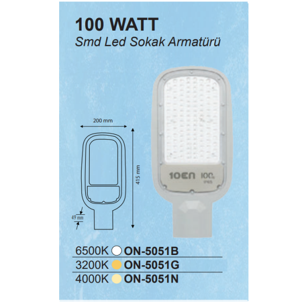 10EN 100w LED Street Luminaire (White Light)